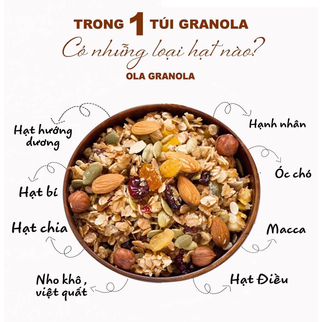 Hũ 500g Ngũ cốc ăn kiêng Granola cao cấp thương hiệu Moon View