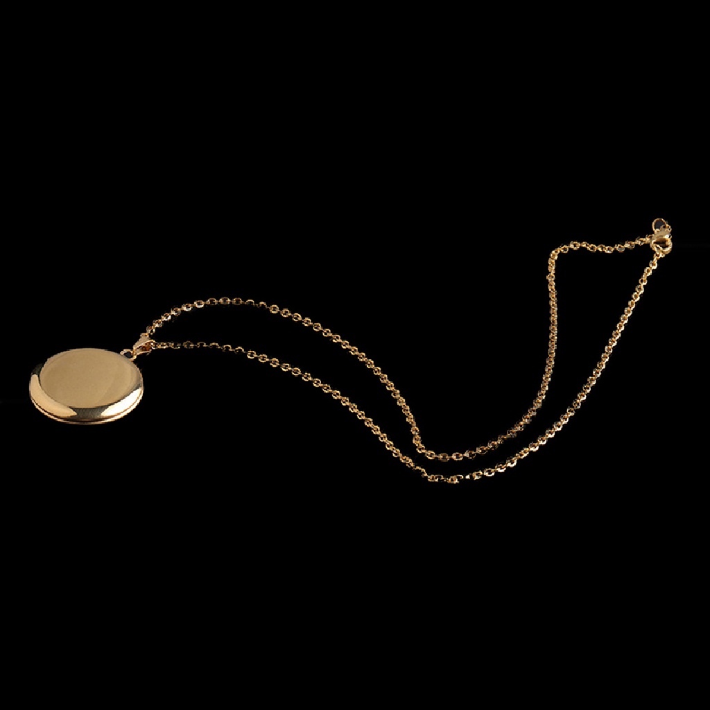 [Meifuyi] Stainless Steel Photo Locket Necklace 3 Colors Open Round Pendant Necklaces COD