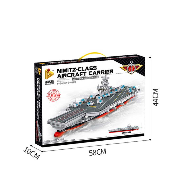 Đồ chơi Lắp ráp Tàu sân bay Hoa Kỳ Nimitz, Panlos 637009 Aircraft Carrier, Xếp hình thông minh, Mô hình Tàu chiến