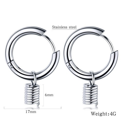 Bông Tai Nam KPOP Khuyên Tròn Titan Không Đen TT 2272 - 1 Cặp