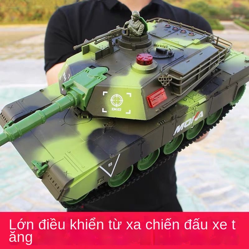 ♀♂✑Xe tăng điều khiển từ xa cỡ lớn có thể sạc lại mô hình xe tăng kim loại có thể phóng xe đồ chơi trẻ em