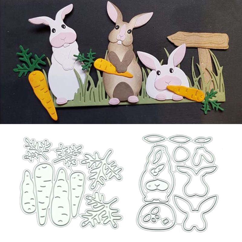 Khuôn Cắt Giấy Kim Loại Hình Thỏ Xinh Xắn