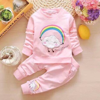 Bộ nỉ da cá cho bé gái