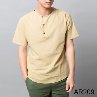 Áo đũi nam cộc tay cổ tròn 3 cúc tết thời trang