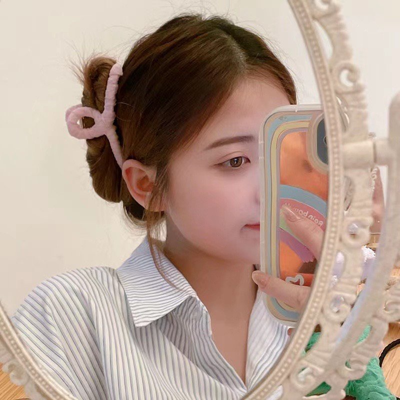 Kẹp tóc càng cua Vòng xoắn dây vải màu pastel nhẹ nhàng - dài 11cm Phong cách Hàn Quốc