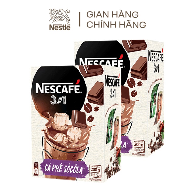 [Tặng quà ngẫu nhiên] Combo 2 hộp 10 gói x 20g NESCAFE Cà Phê Sô Cô La