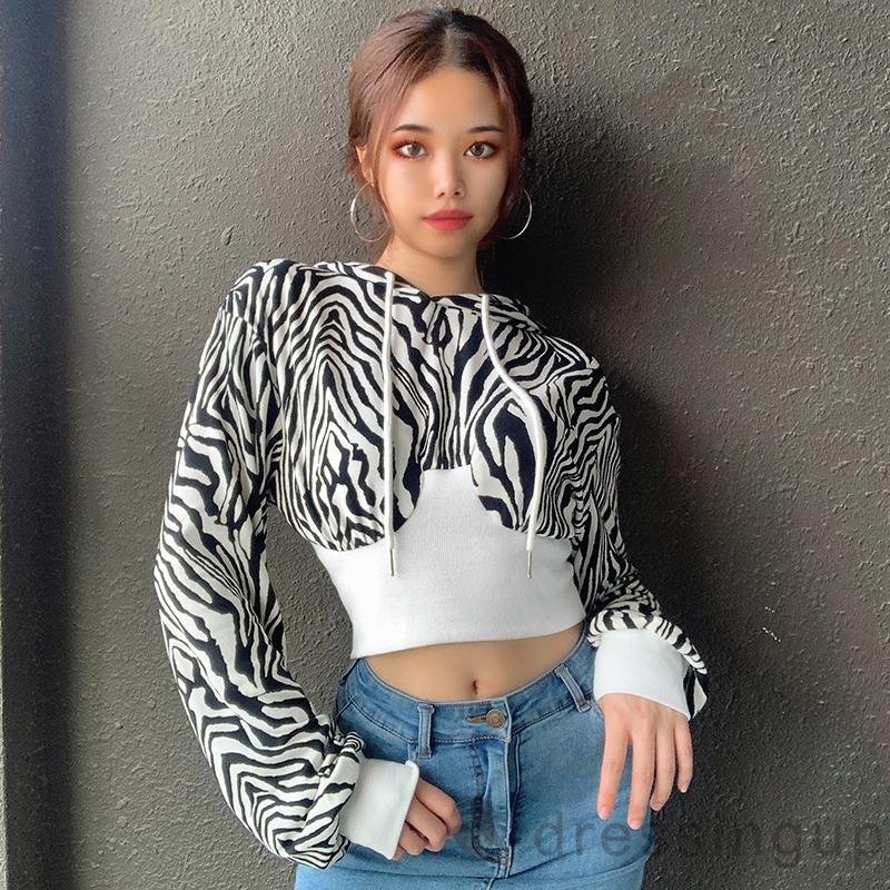 DRE-Women Stylish Long Sleeve Color Block Fashion Hooded Top | BigBuy360 - bigbuy360.vn
