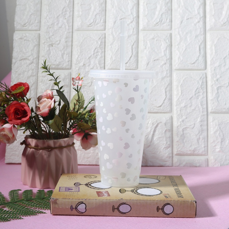 Cốc Uống Nước Lạnh 25oz Có Nắp Và Ống Hút Thay Đổi Màu Sắc Phong Cách Giáng Sinh Dành Cho Người Lớn Và Trẻ Em