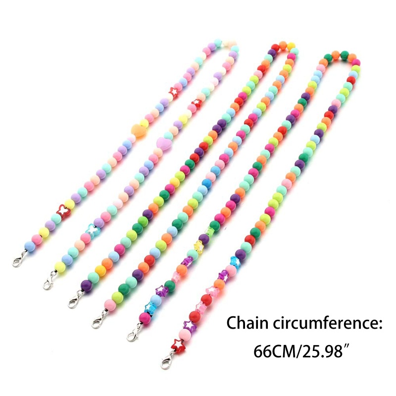 [Hàng mới về] Dây đeo khẩu trang/ mắt kính dạng chuỗi hạt nhiều màu sắc có móc dành cho trẻ em