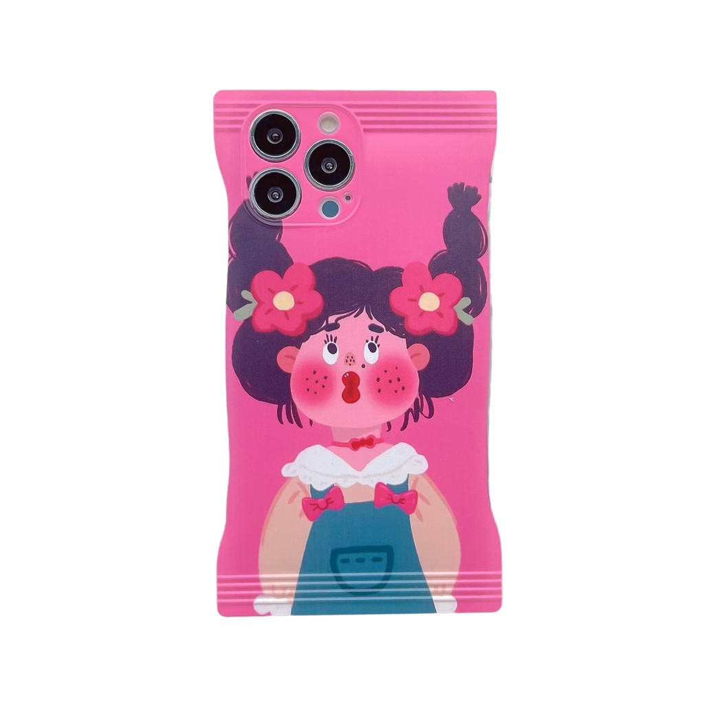 Ốp Điện Thoại Chống Sốc Hình Cô Gái Hoạt Hình 3D Cho iPhone 14 / 13 / 12 / 11 / X / 8 / 7P / 6