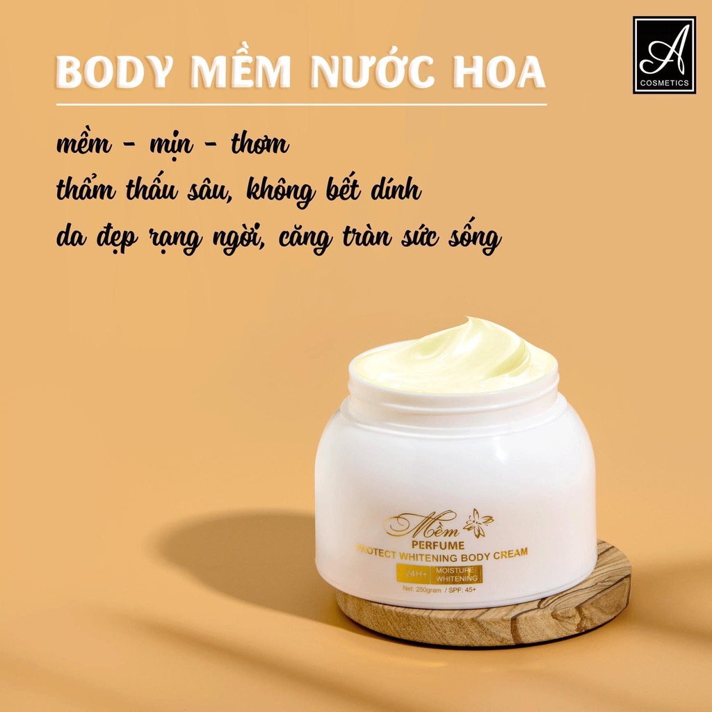 Kem body mềm nước hoa A Cosmetic chính hãng, kem dưỡng body, dưỡng thể siêu trắng da, dưỡng ẩm kích trắng 250g