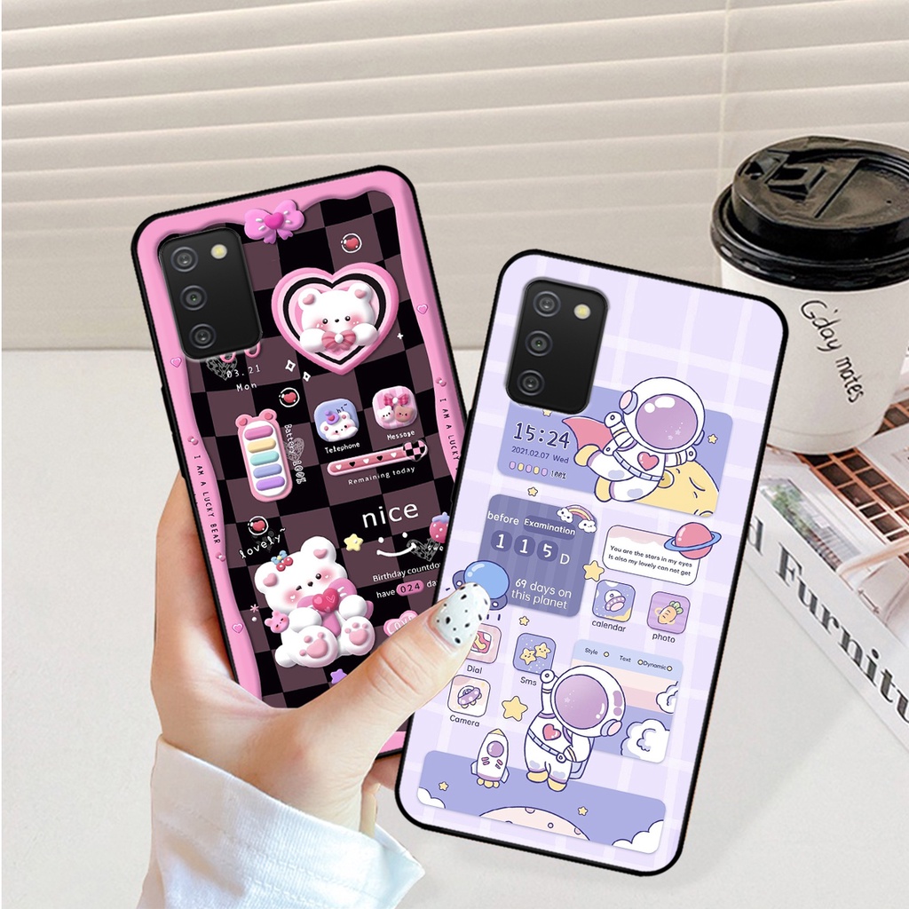 Ốp lưng Samsung A02s - Samsung A03s hình gấu, vũ trụ ngân hà chibi. ốp chống sốc bền đẹp