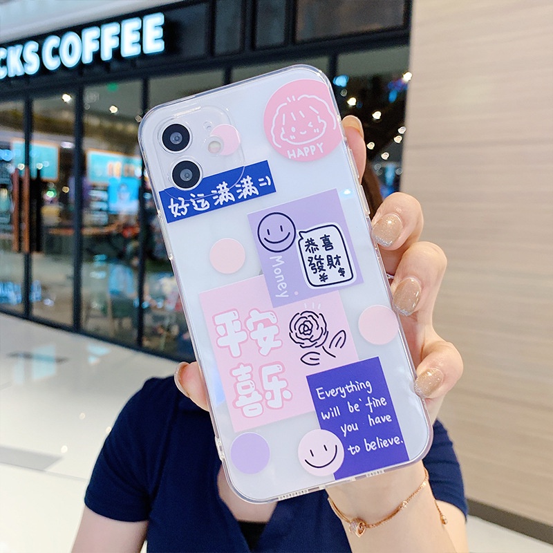 Ốp lưng iphone Hoa cười Happy dẻo slicon iphone 11 7plus 8plus x xsmax 11pro max 12pro 12promax 13promax t119