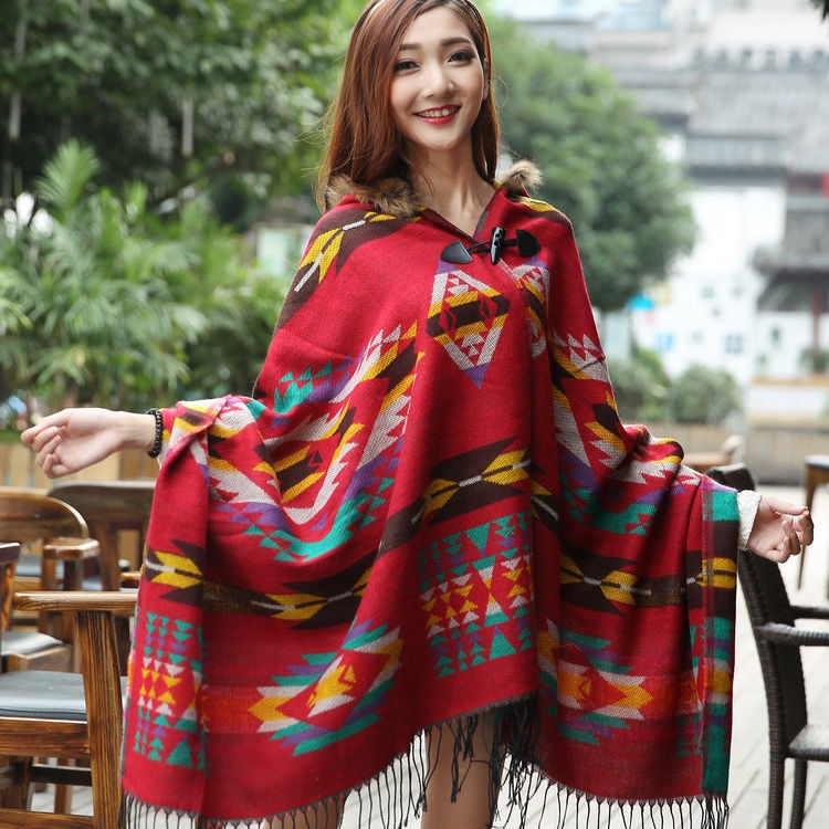 [spot] Áo choàng dày có mũ trùm đầu phong cách Nepal Tibet giữ ấm mùa thu đông thời trang cho nữ [Hanchao life]
 | BigBuy360 - bigbuy360.vn