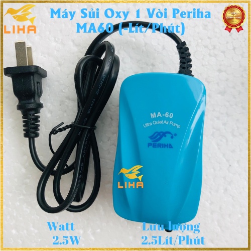 Máy Sủi Oxy 1 Vòi Periha MA60  - Máy Oxy Cho Bể Cá