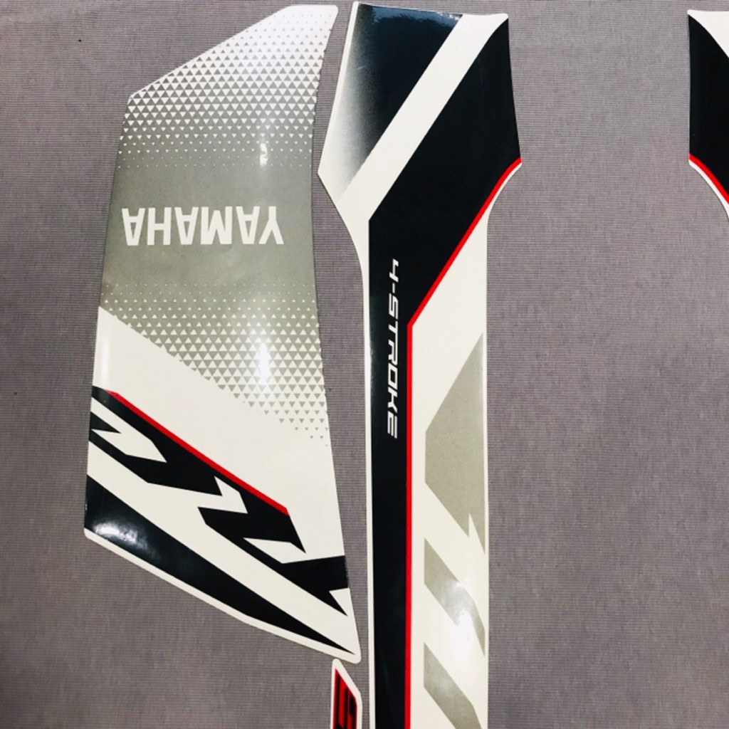 Nguyên bộ tem rời 3 lớp zin thái dán xe máy Yamaha sirius 2018 2019 màu trắng xám