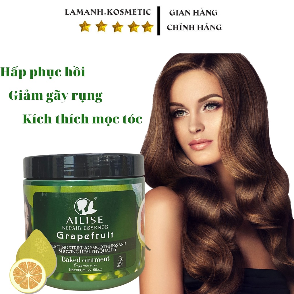 Ủ tóc bưởi AILISE 800ml chống rụng, kích thích phục hồi tóc khô xơ hư tổn hàng chính hãng công ty karseell