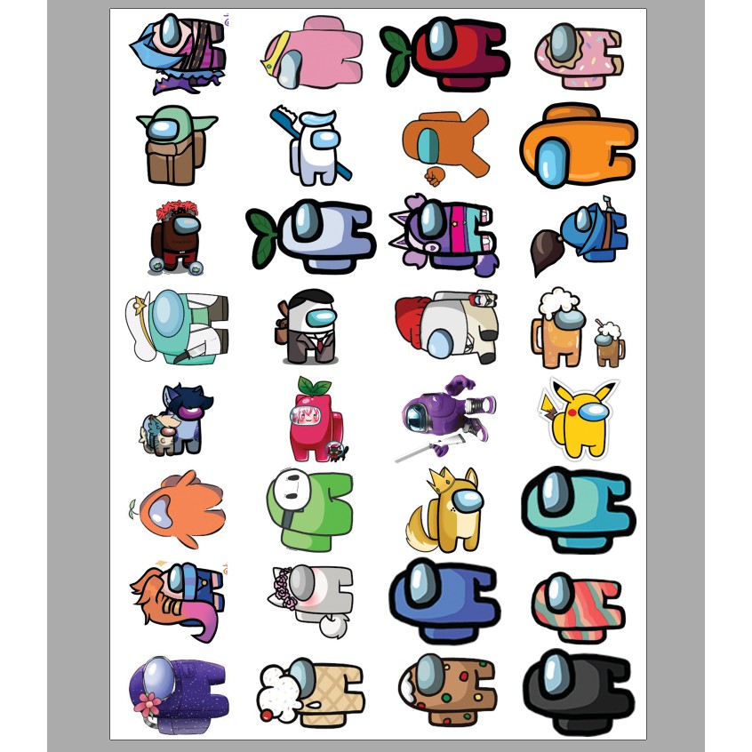 Set 32 stickers Among us