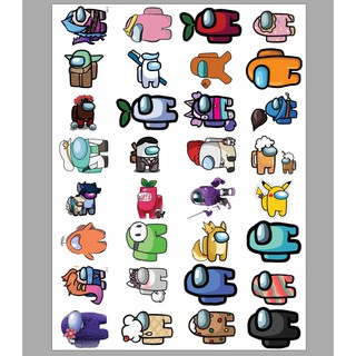 Set 32 stickers Among us