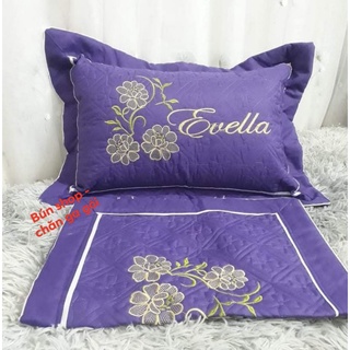 Vỏ gối nằm thêu hoa ,vỏ gối đầu cotton satin màu ,kt 45×65 hàng đẹp -[1 chiếc vỏ gối ko kèm theo ruột]