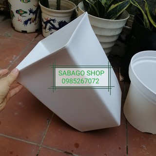 Chậu nhựa vuông trồng cây cao 33.5cm hàng VN chất lượng