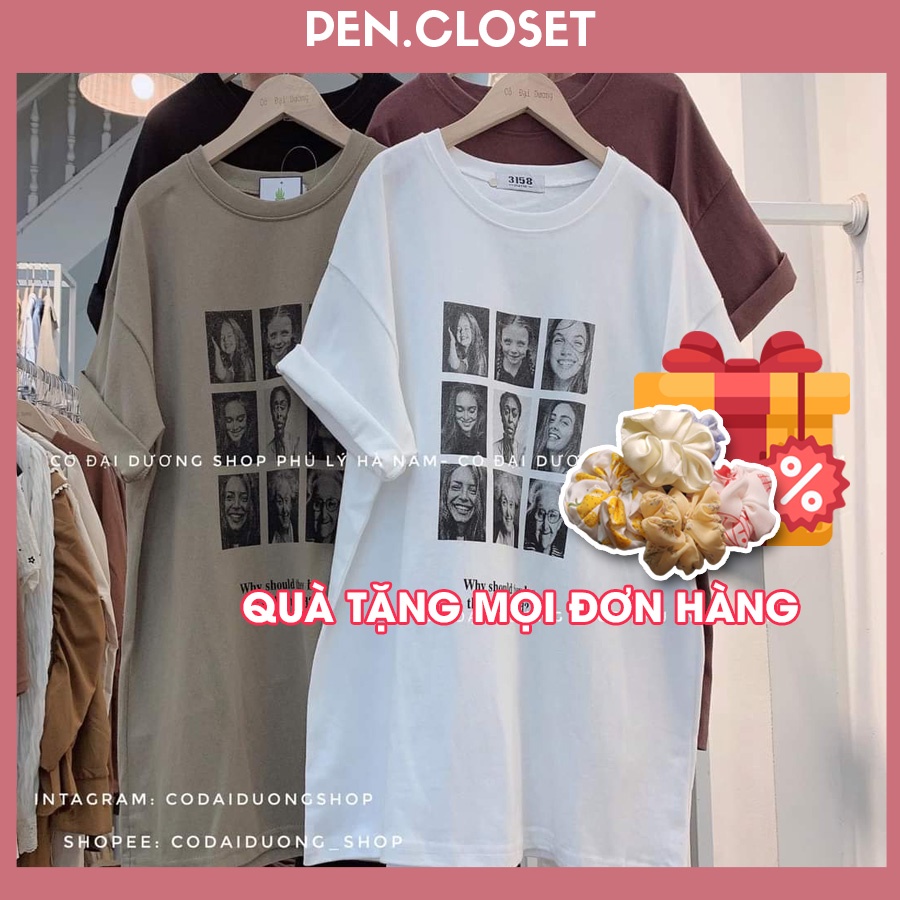 Áo thun 3158 unisex, họa tiết 9 hình mặt người AT1622