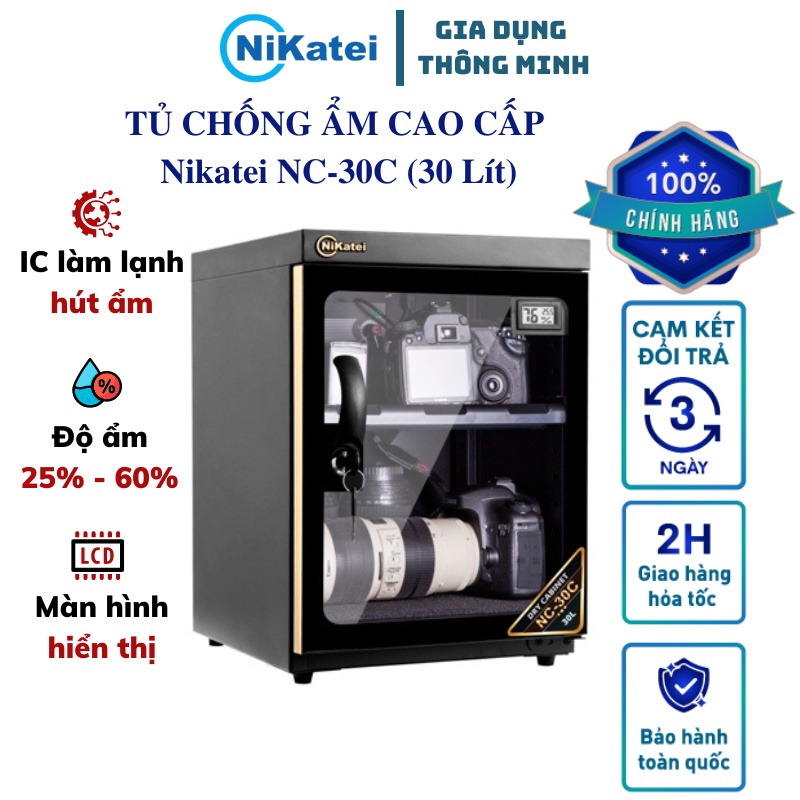 Tủ chống ẩm cao cấp Nikatei NC-30C dung tích 30L - Chống ẩm máy ảnh