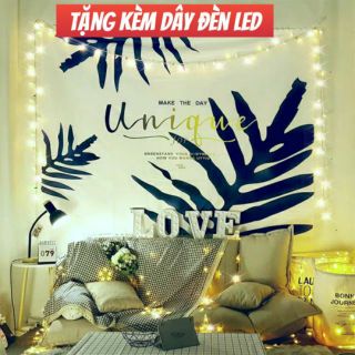 Thảm treo tường trang trí decor hàng có sẵn -Tặng dây đèn led ngôi sao và móc treo
