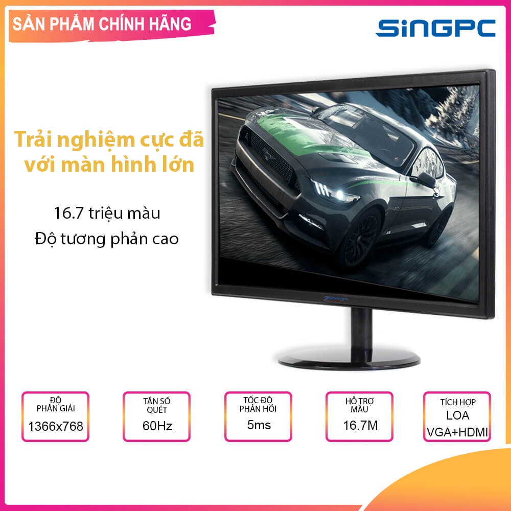 Màn hình Máy tính SingPC SGP185S 18.5 inch LED   - Chính hãng, Bảo hành 24 tháng
