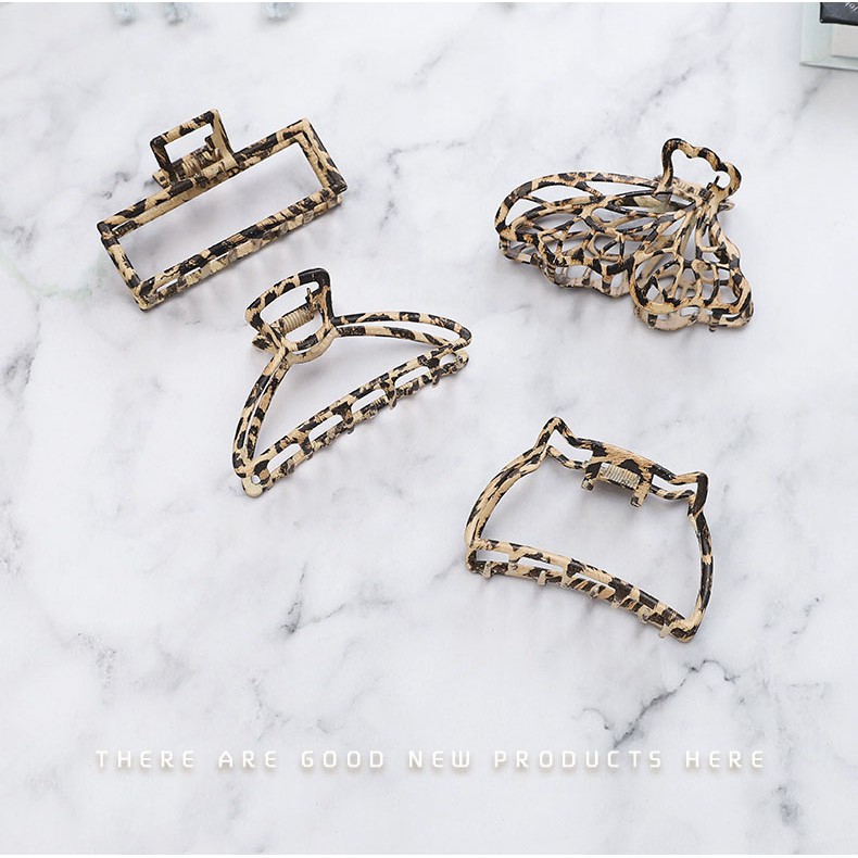 Kẹp tóc kim loại họa tiết đốm da báo thời trang cá tính cho nữ FJ74