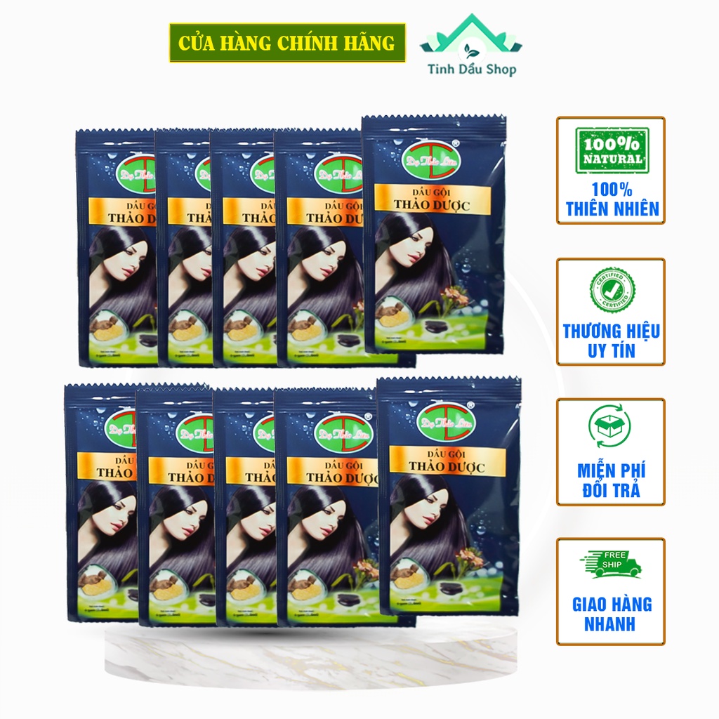 Dầu gội Dạ Thảo Liên 100% thảo Dược Thiên Nhiên Dạng Gói 5,8ml | Da Thao Lien Shampoo 100% Natural Herbal Package 5.8ml