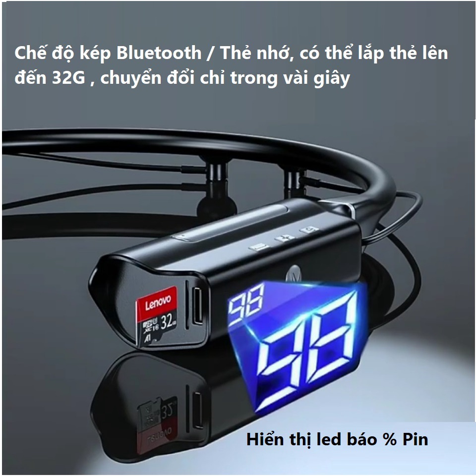 Tai Nghe Bluetooth 5.2 Sử Dụng Lên Đến 1000 Giờ , Led Báo % Pin , Có Thể Điều Chỉnh Bass / Treble