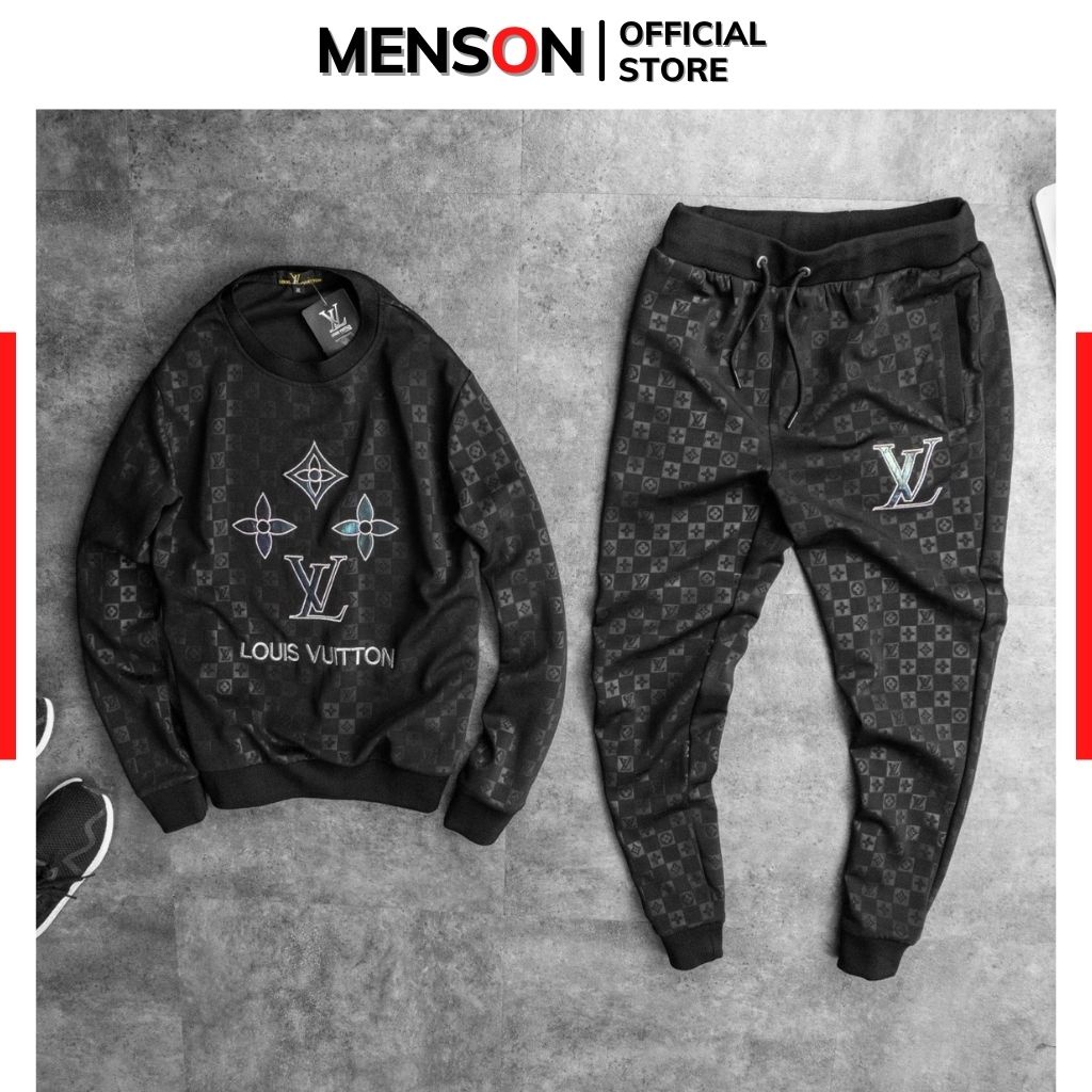Đồ bộ nam thể thao dài tay cao cấp hàng loại 1 Set đồ bộ nam nữ chất nỉ thể thao thu đông Menson DB01