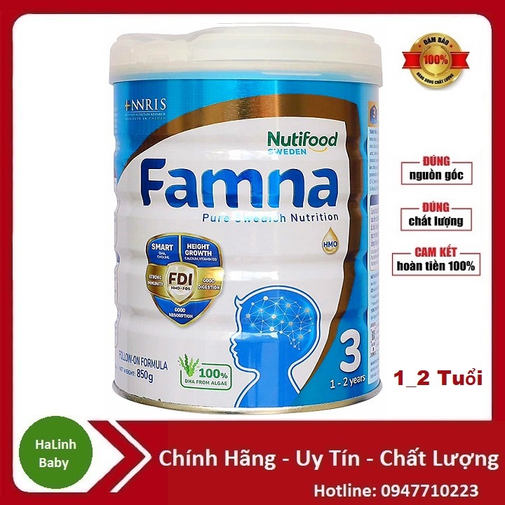 Sữa bột Nutifood Famna số 3 400g, 850g [nhập khẩu Thụy Điển]