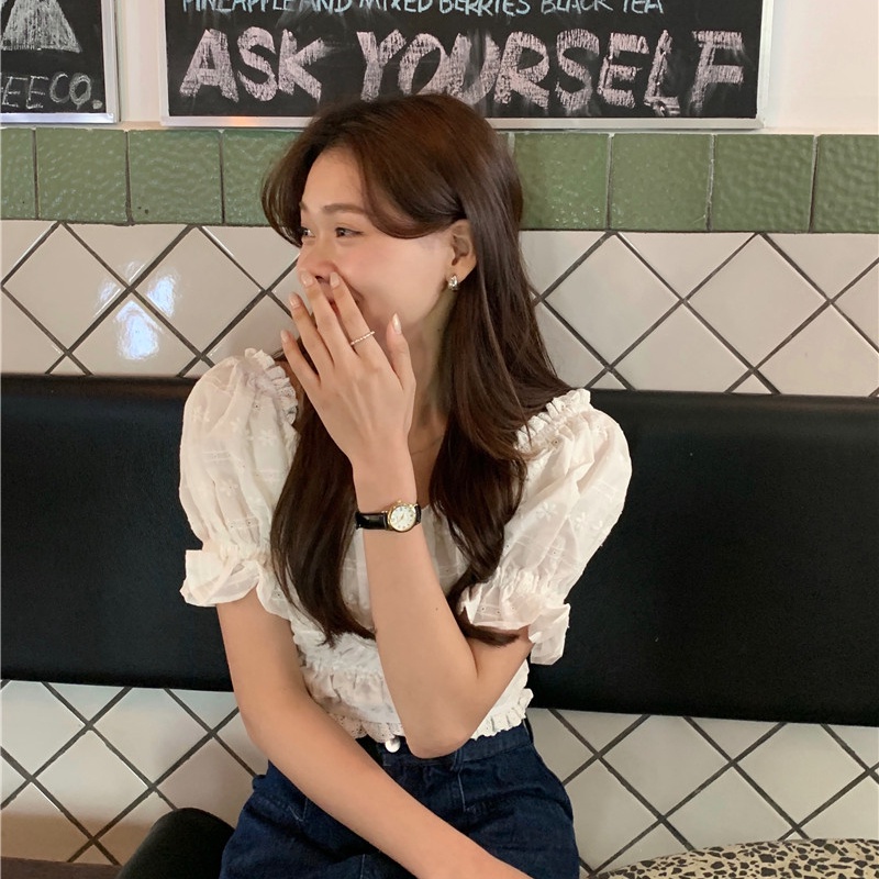 Áo sơ mi SUXI cotton màu trơn ôm dáng dễ thương thời trang mùa hè cho nữ