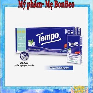 Lốc 10 gói khăn giấy bỏ túi cao cấp Tempo Regular - 4 lớp bền dai- Thương hiệu Đức