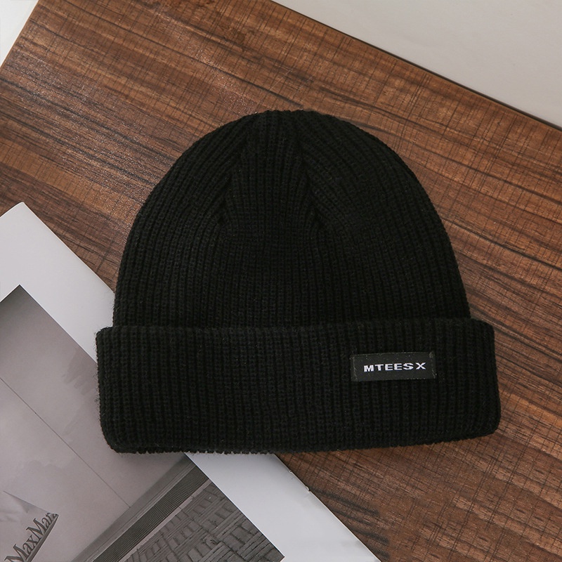 [Mã FAMARAL1 giảm 10K đơn 50K]Mũ len dệt kim beanie Thêu MTEESX Hàn Quốc thời trang unisex thu đông giữ ấm cho nam nữ0