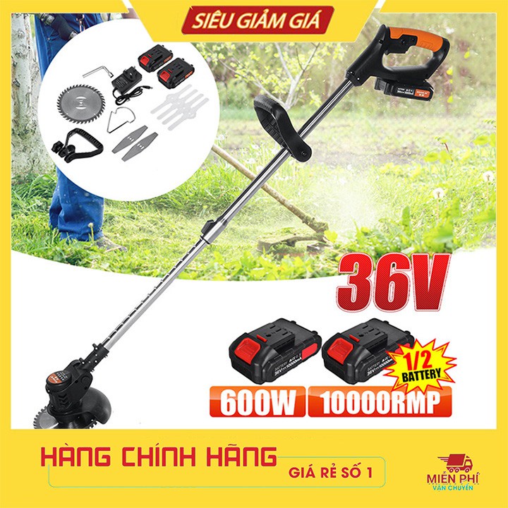 Máy cắt cỏ cầm tay LAPUSEN - Máy cắt cỏ dùng pin 15 cell Tặng 8 lưỡi cưa, 2 PIN