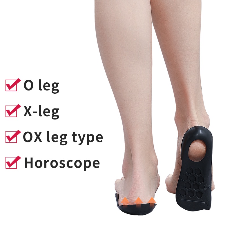Cặp đệm lót gót chân JUNLAIKANG hình chữ O / X hỗ trợ điều chỉnh tư thế