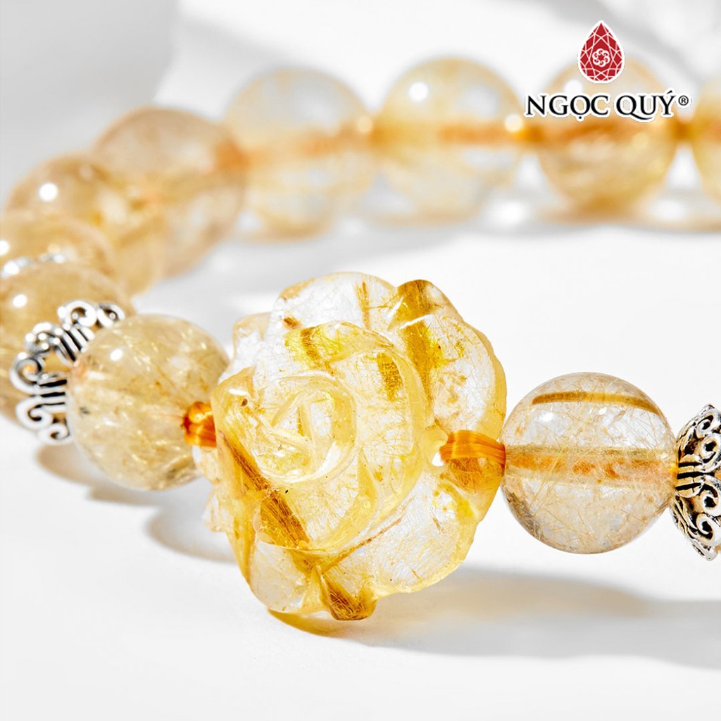 Vòng tay TA tóc vàng hoa mẫu đơn - Ngọc Quý