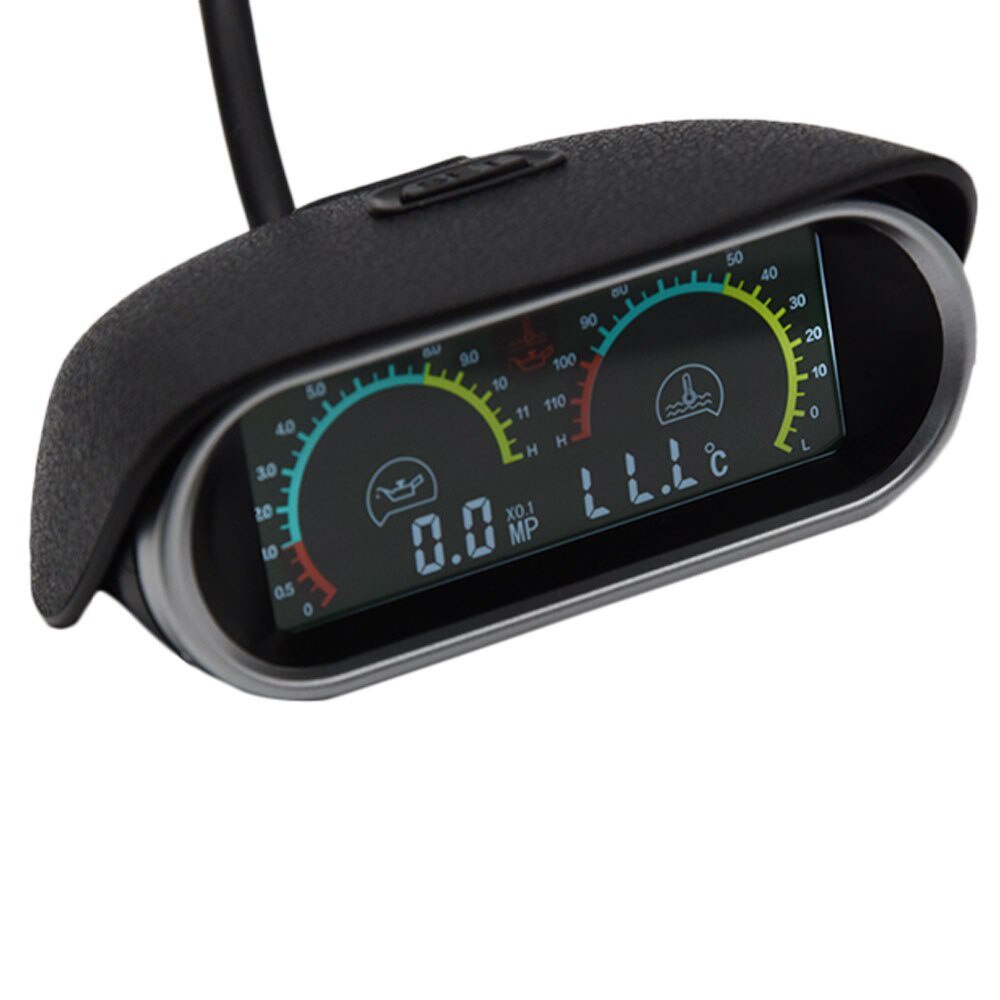 Đồng Hồ Cảm Biến Áp Suất Dầu / Nước 12v / 24v 2 Trong 1 LCD 10Mm Cho Xe Hơi Xe Tải