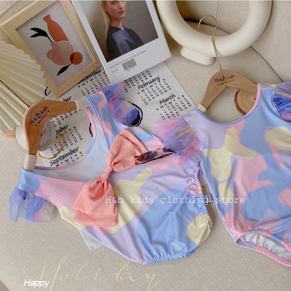 Bikini liền thân tay cánh tiên cho bé gái siêu xinh size từ 10 - 20 kg