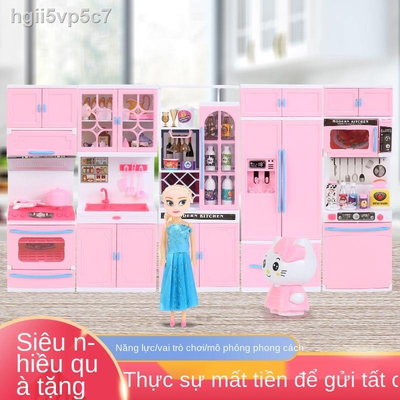 [bán chạy]Nhà bếp mini Hello Kitty Đồ chơi Mô phỏng cho trẻ em Tủ rượu lạnh Nấu ăn Ngày thiếu nhi Quà tặng cô gái