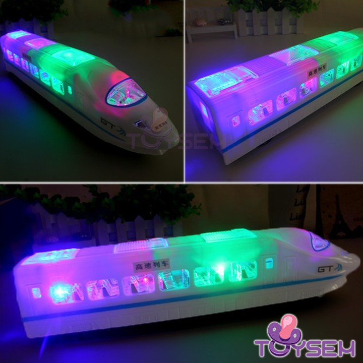 Đồ chơi trẻ em mô hình tàu hỏa cao tốc Toysem có đèn và nhạc - Quà tặng sinh nhật cho bé