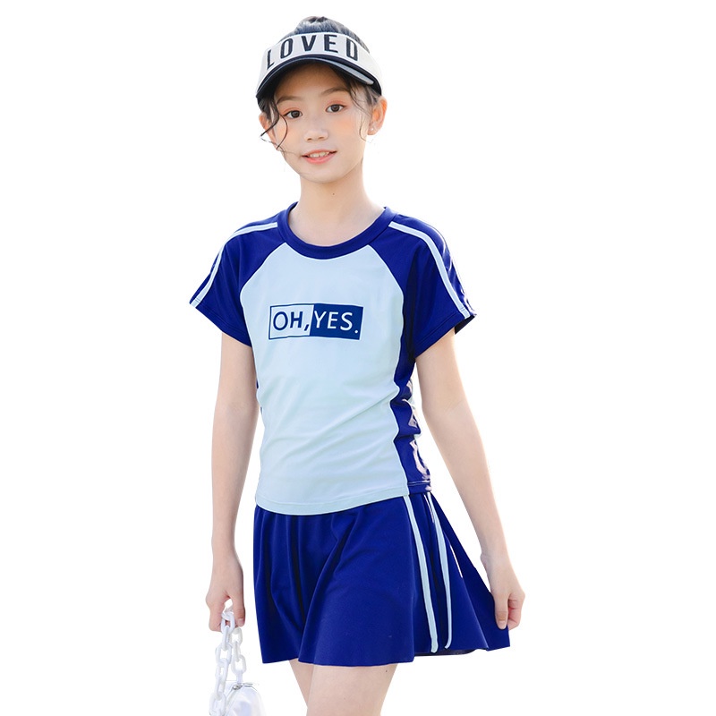 Bộ Đồ Bơi Thể Thao Thiết Kế Phong Cách Hàn Quốc Dễ Thương Dành Cho Bé Gái 15-19 Tuổi