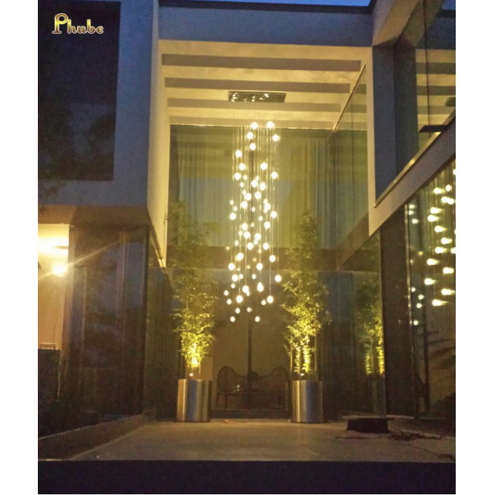Bộ 10 Đèn thả thông tầng pha lê giọt nước thủy tinh - Kèm Đế Chung Tròn - Tặng kèm bóng LED - Bảo Hành 1 Năm