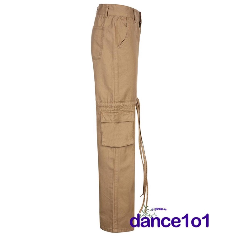 ❀LZ✡Women’ Fashion Solid Color Multi-pocket High Waist Long Pants