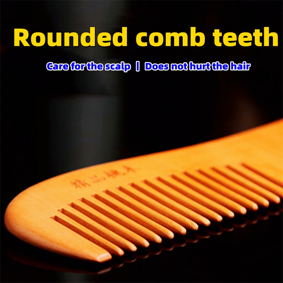 Lược Chải Tóc Bằng Gỗ Đào Tự Nhiên Chống Tĩnh Điện