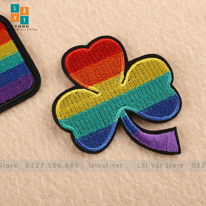 Patch ủi quần áo, Sticker dán Vali phong cách ngũ sắc, xinh đẹp, tiện dụng, ý nghĩa cho công đồng LGBT