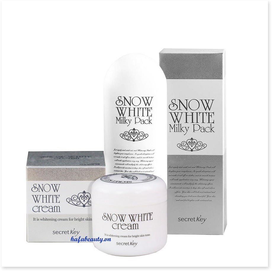 [Mã giảm giá] Bộ sản phẩm dưỡng trắng da mặt và body Secret Key Snow White + Tặng kèm 1 Băng đô tai mèo (ngẫu nhiên)